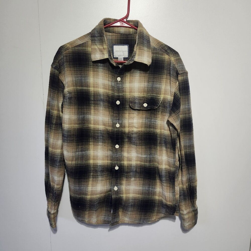American Eagle Super Ahh-Mazingly Soft Flannel Shirt XS Cotton Plaid Button Up